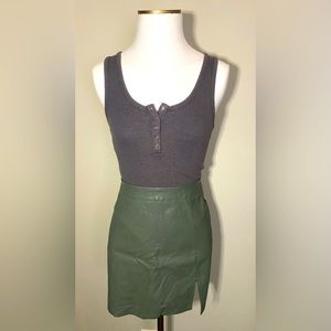 Le Lis green faux leather skirt